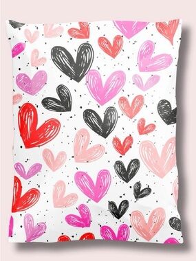 Pink, Red & Black Heart Poly Mailers (10 ct)